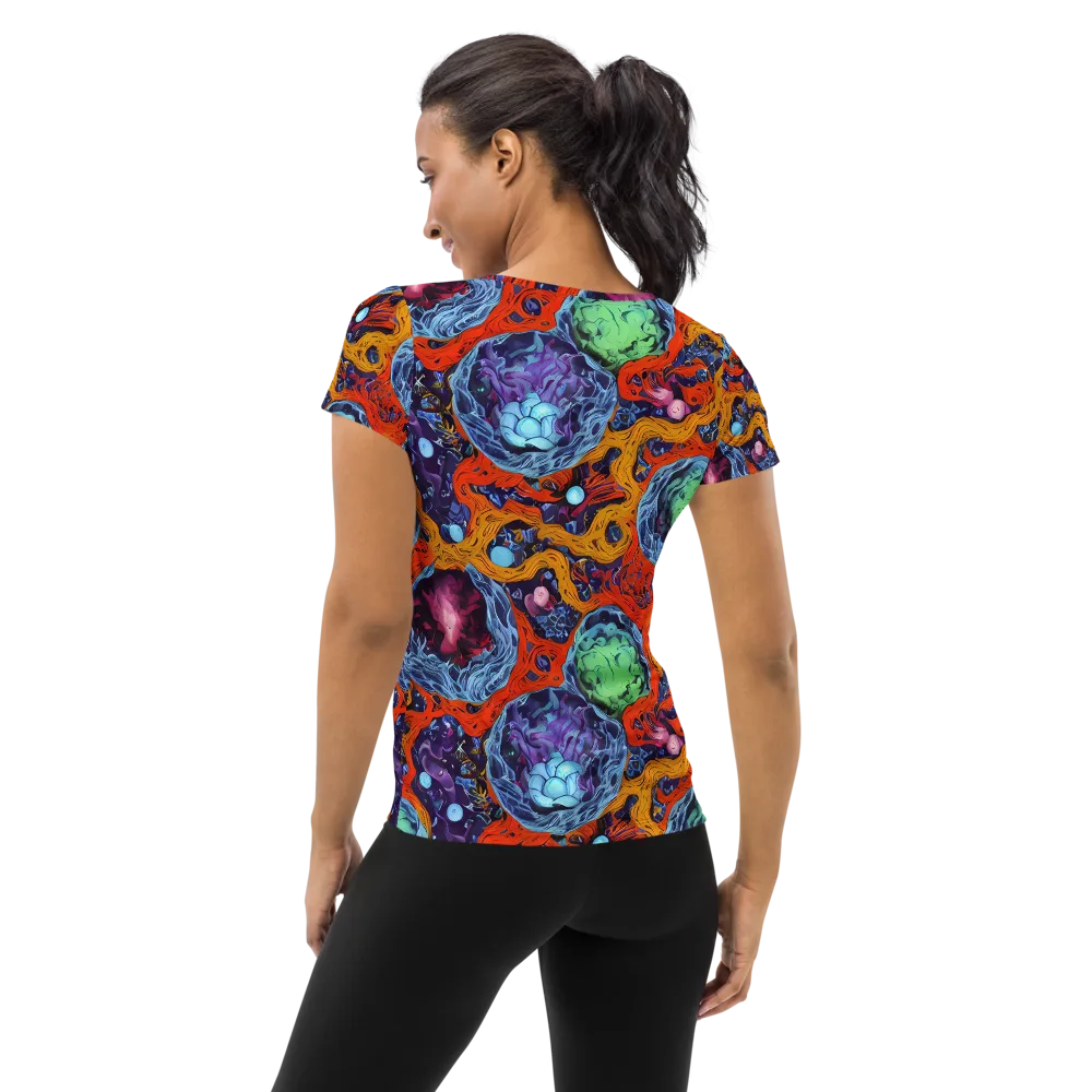 Nebula Reef on Women's Athletic T-Shirt — Back