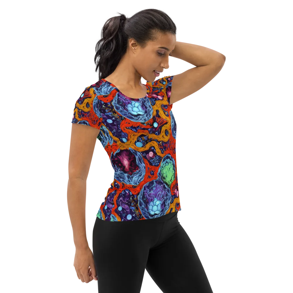 Nebula Reef on Women's Athletic T-Shirt — Right