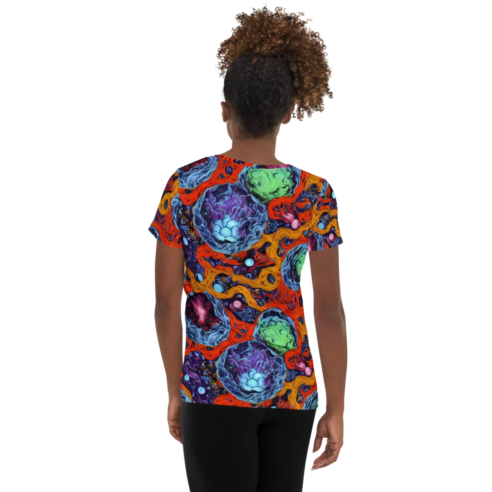 Nebula Reef on Women's Athletic T-Shirt — Back