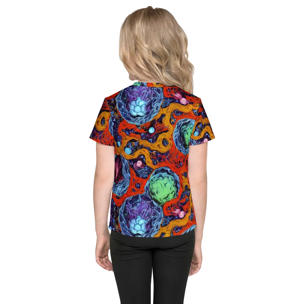 Nebula Reef on Kids Crew Neck T-Shirt — Back