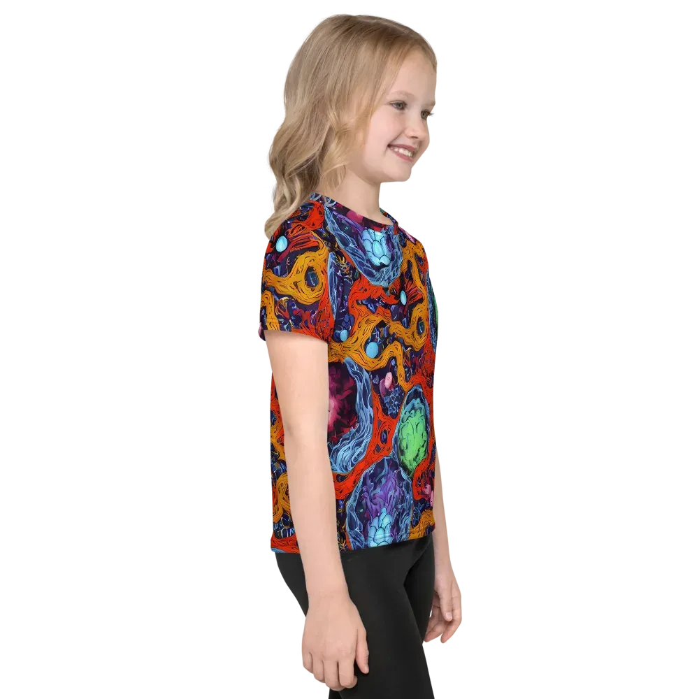 Nebula Reef on Kids Crew Neck T-Shirt — Right