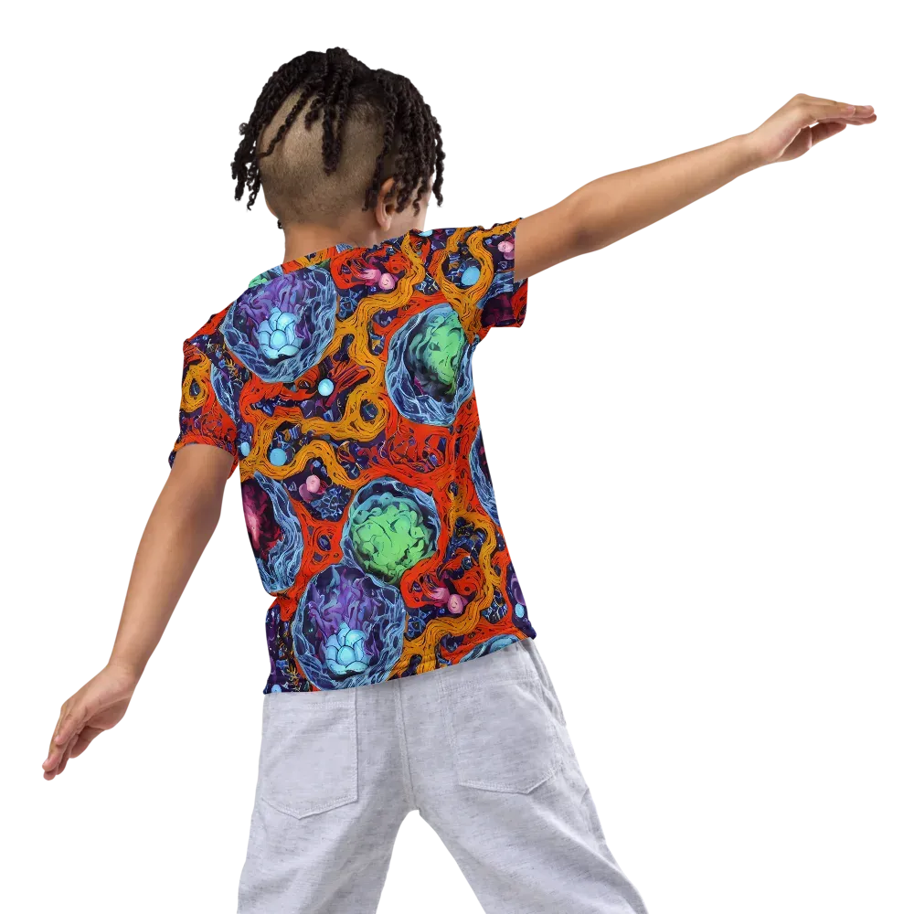 Nebula Reef on Kids Crew Neck T-Shirt — Back