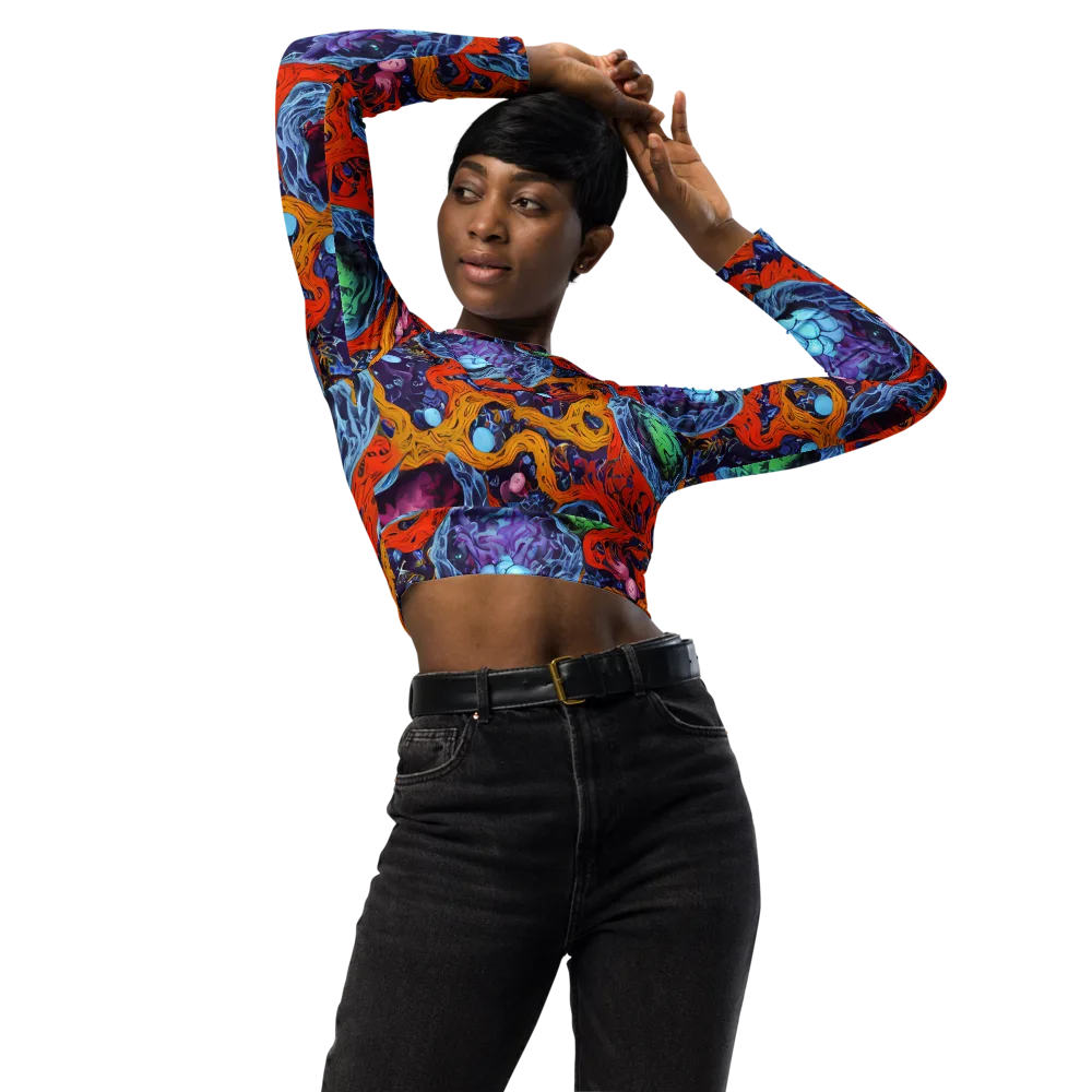 Nebula Reef on Long Sleeve Crop Top — Front