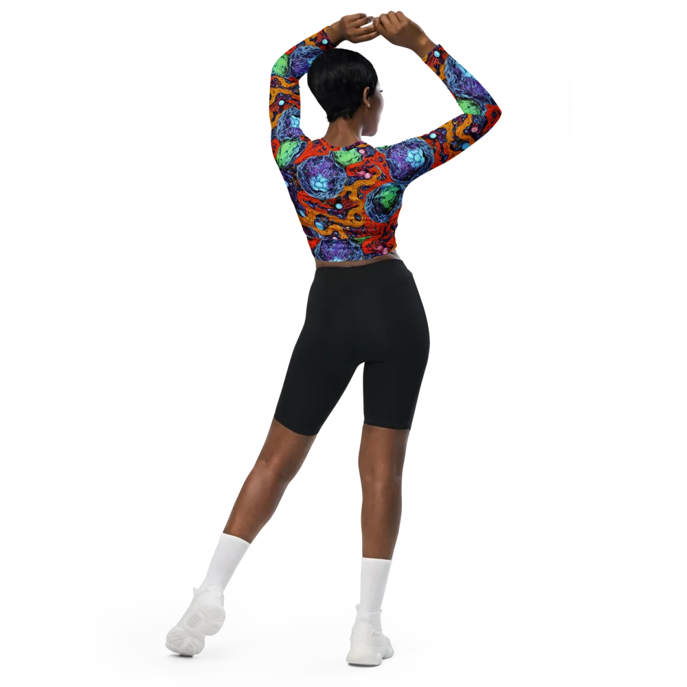 Nebula Reef on Long Sleeve Crop Top — Back