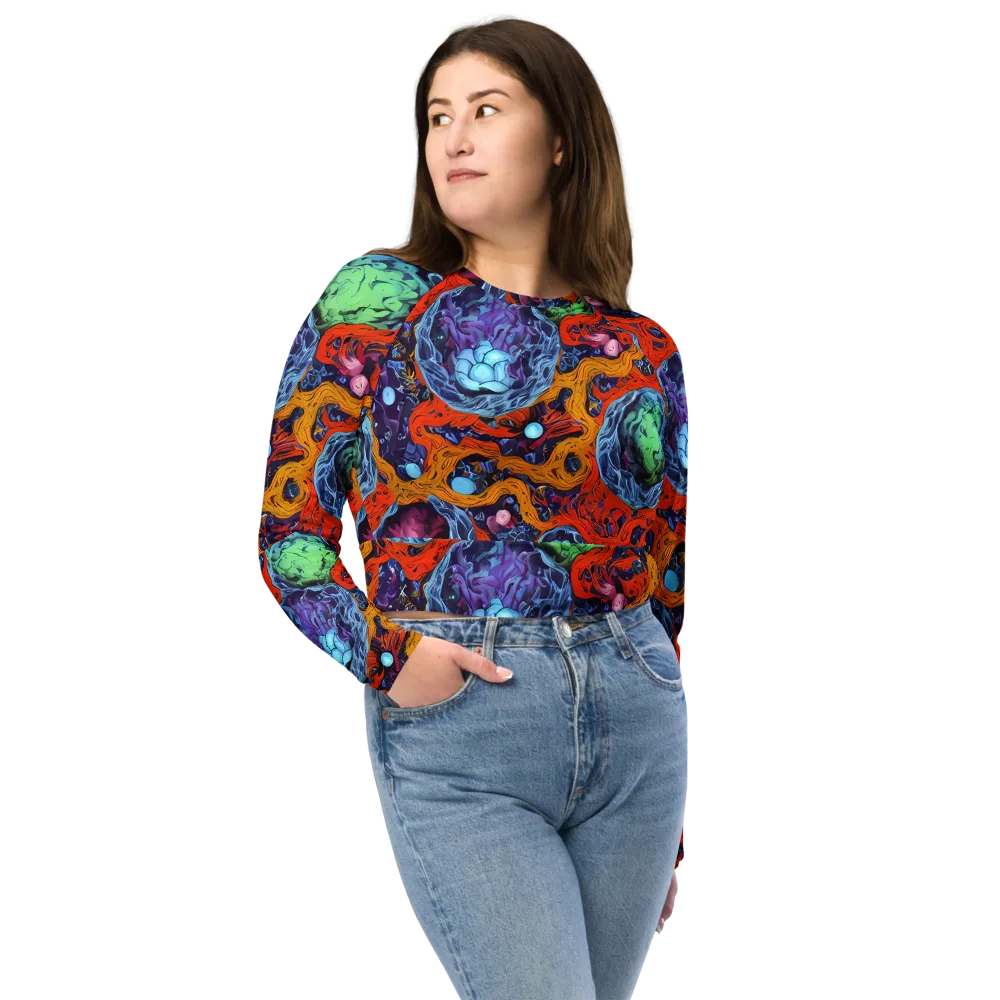 Nebula Reef on Long Sleeve Crop Top — Front