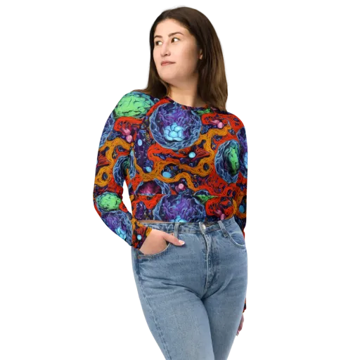 Nebula Reef on a Long Sleeve Crop Top