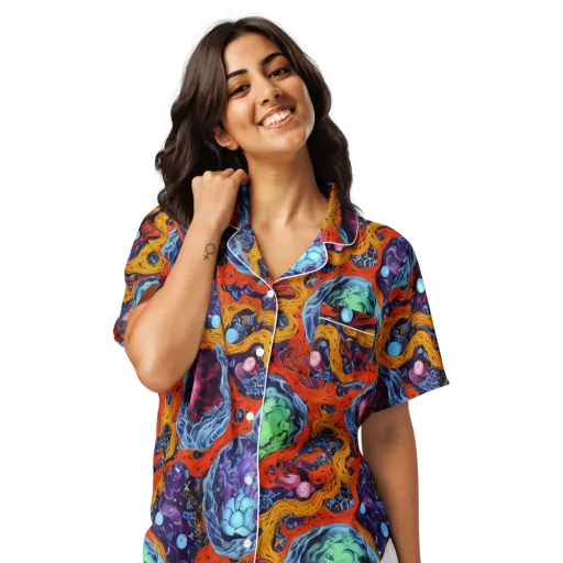 Nebula Reef on a Women's Short Sleeve Pajama Top