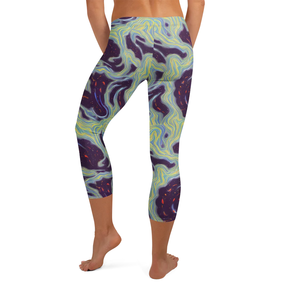 Celestial Tides on Capri Leggings — Back