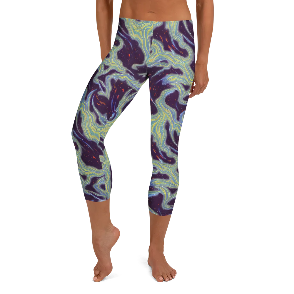 Celestial Tides on Capri Leggings — Front