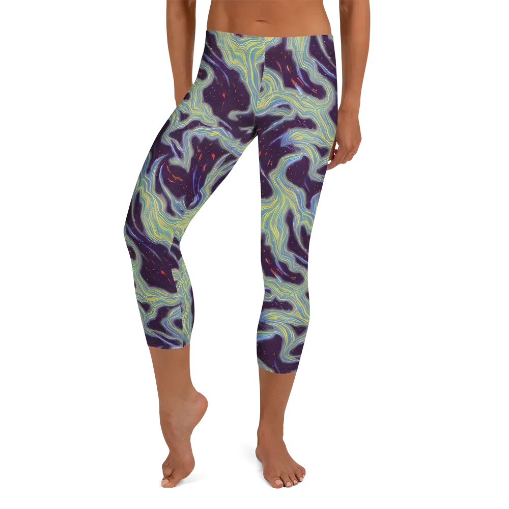 Celestial Tides on Capri Leggings — Front