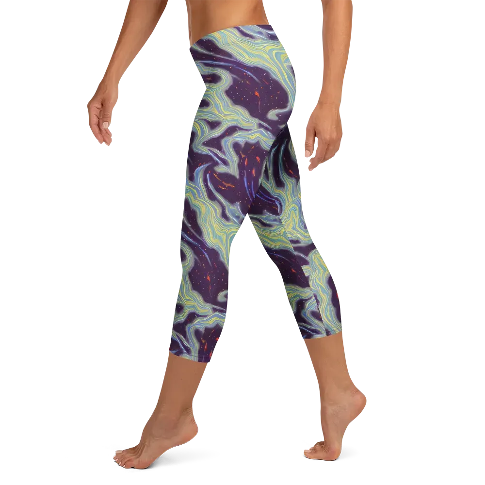 Celestial Tides on Capri Leggings — Left