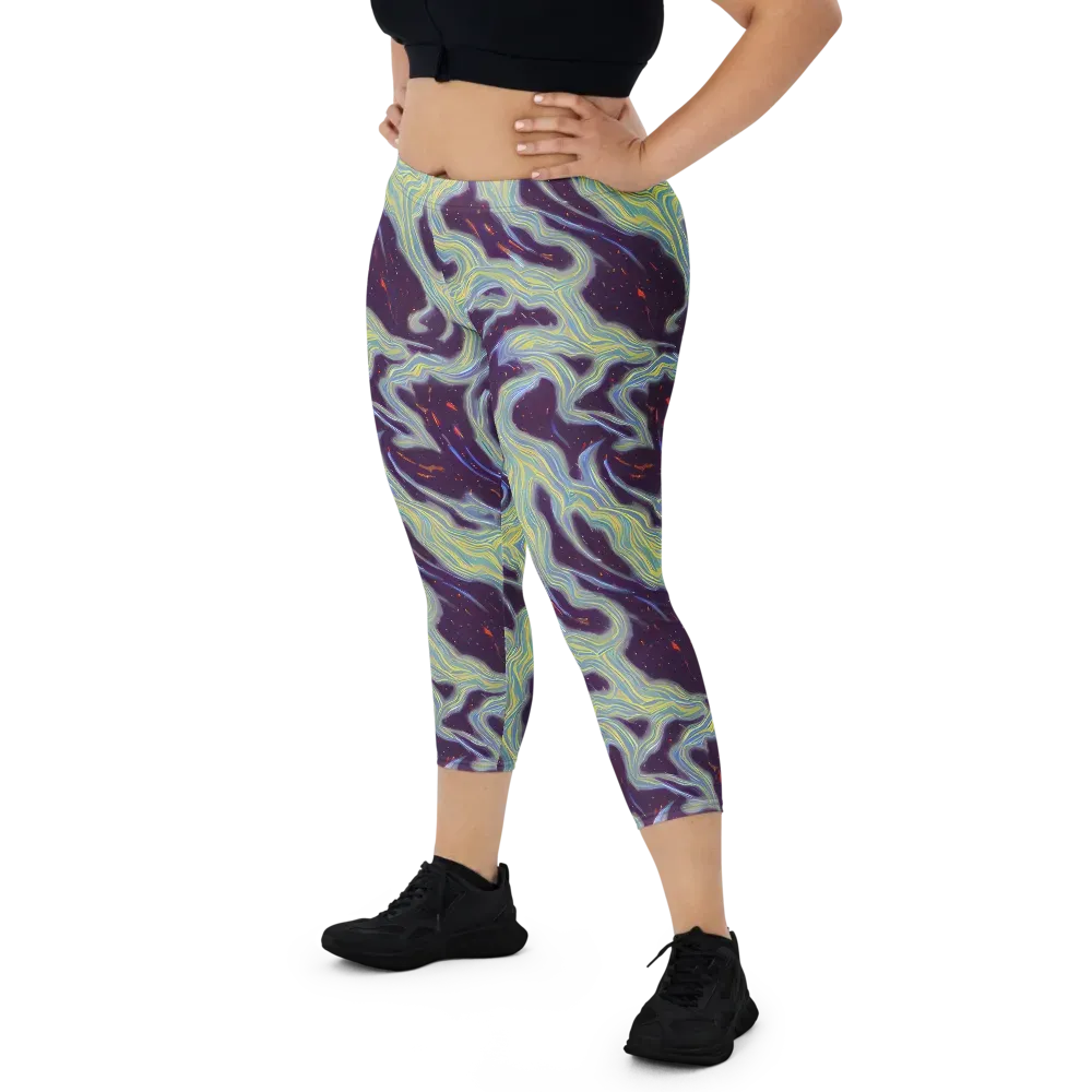 Celestial Tides on Capri Leggings — Front