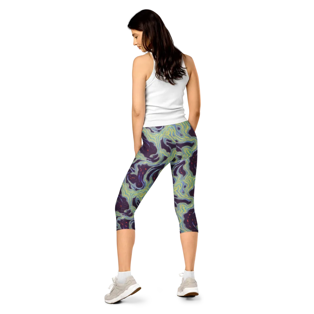 Celestial Tides on Capri Leggings — Back