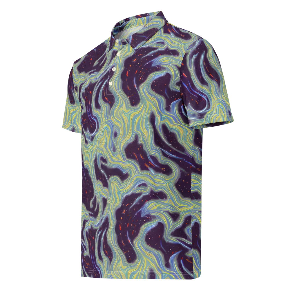 Celestial Tides on Men's Slim Fit Polo Shirt — Left Front