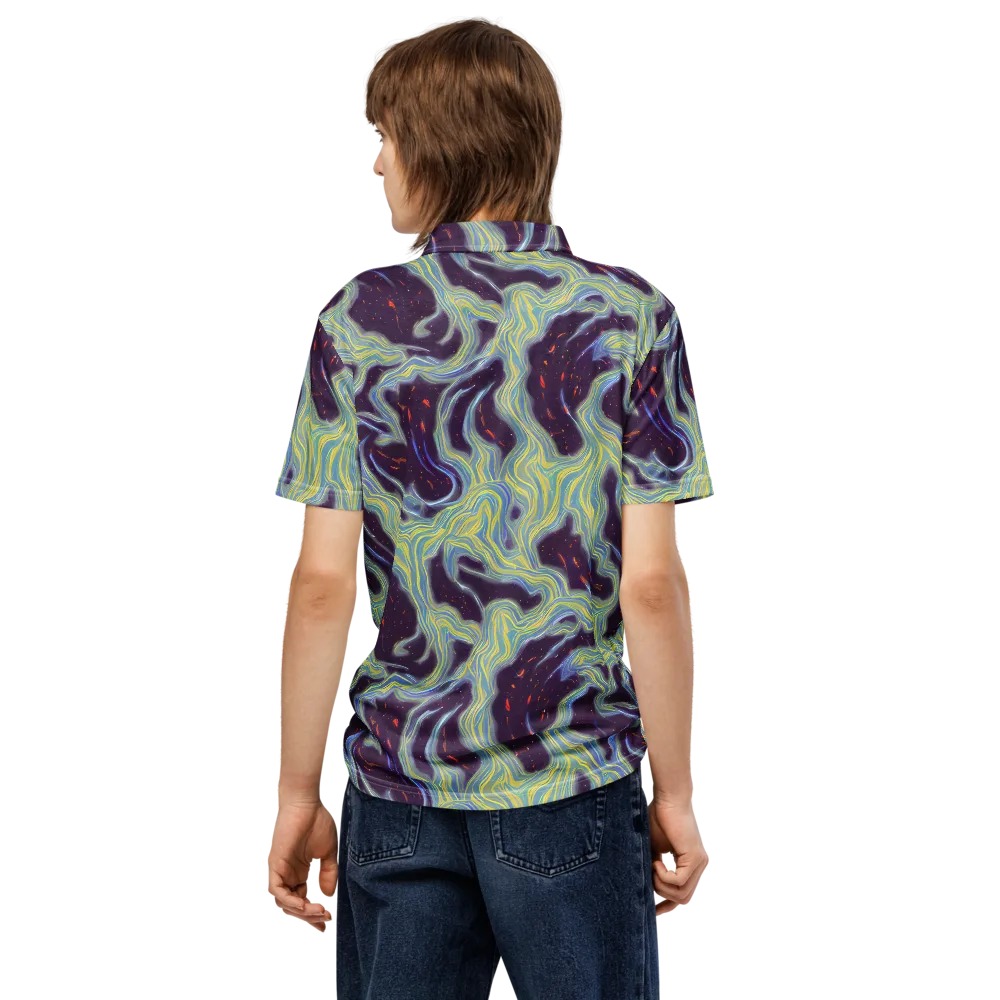 Celestial Tides on Men's Slim Fit Polo Shirt — Back