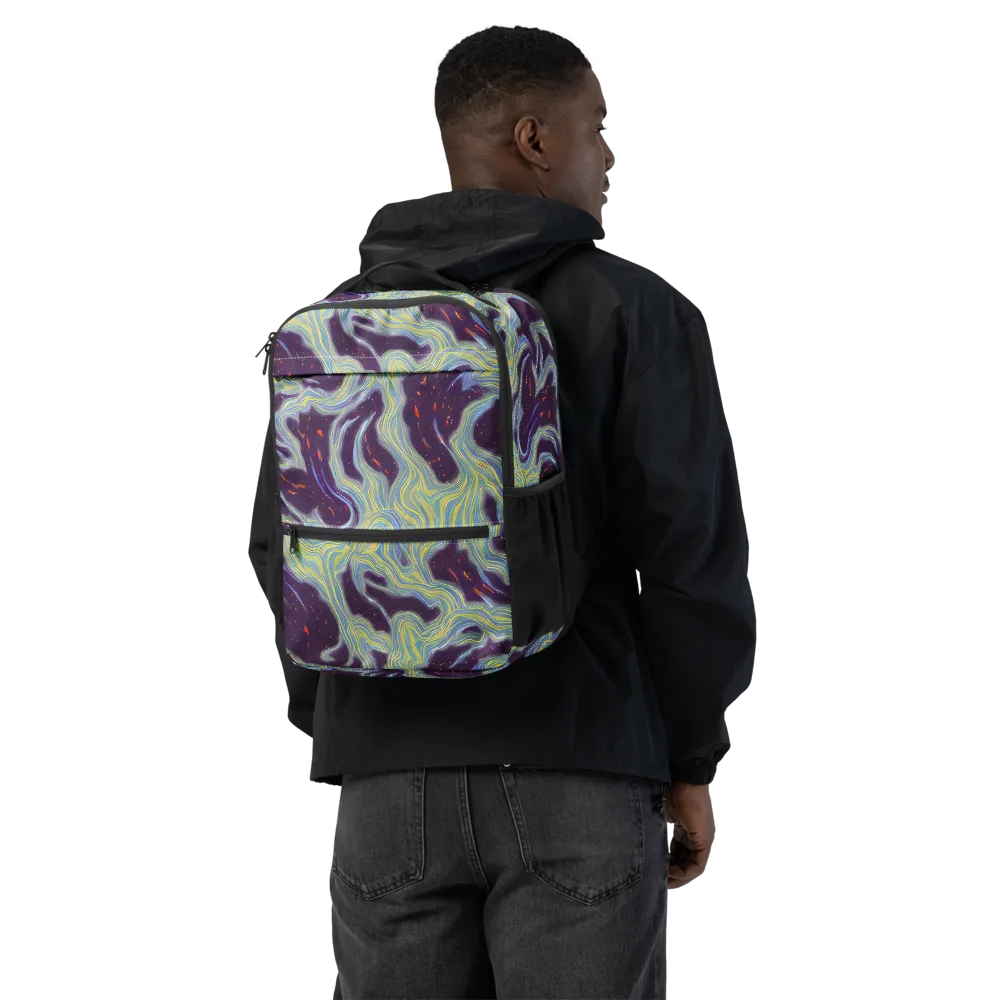 Celestial Tides on Utility Backpack — Back