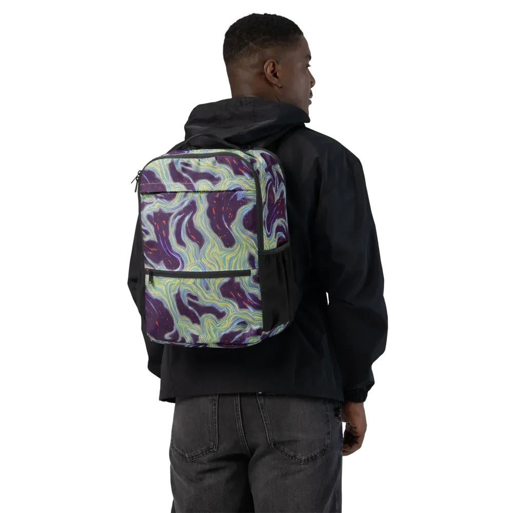 Celestial Tides on Utility Backpack — Back