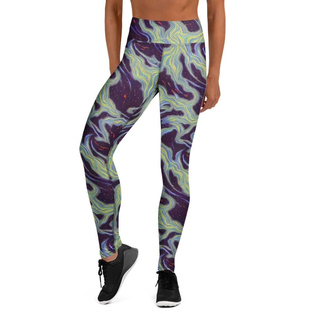 Celestial Tides on Yoga Leggings — Front