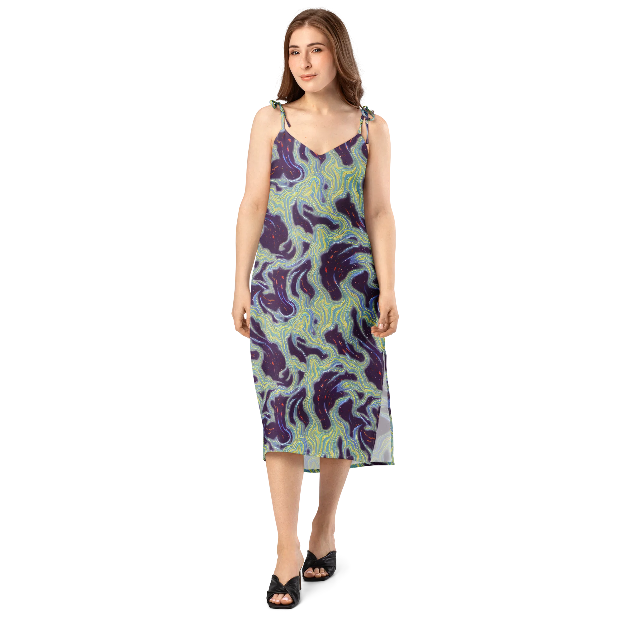 Celestial Tides on Slip Dress — Front