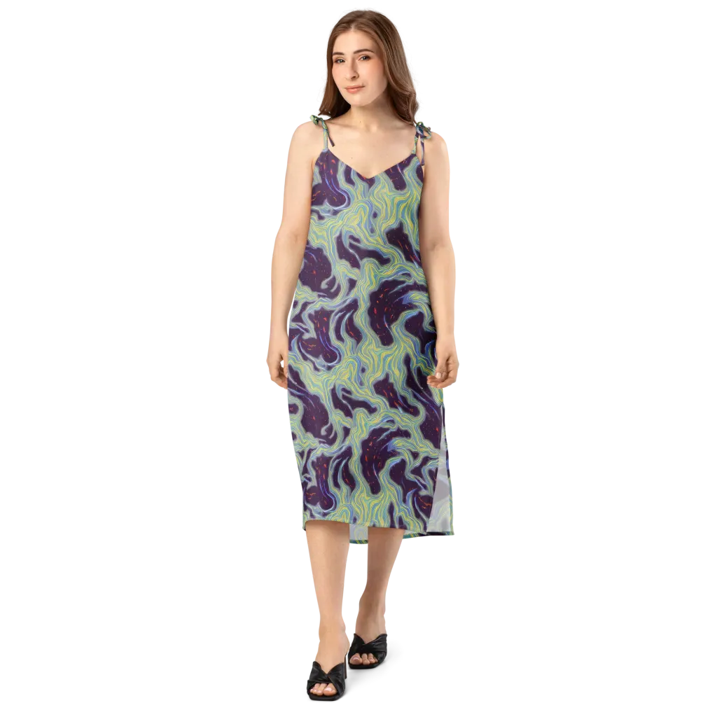 Celestial Tides on Slip Dress — Front
