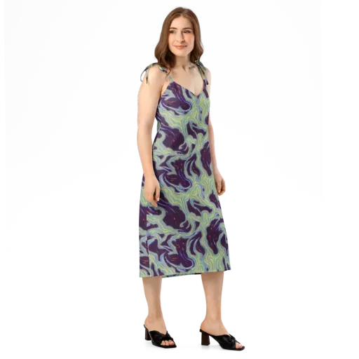 Celestial Tides on a Slip Dress