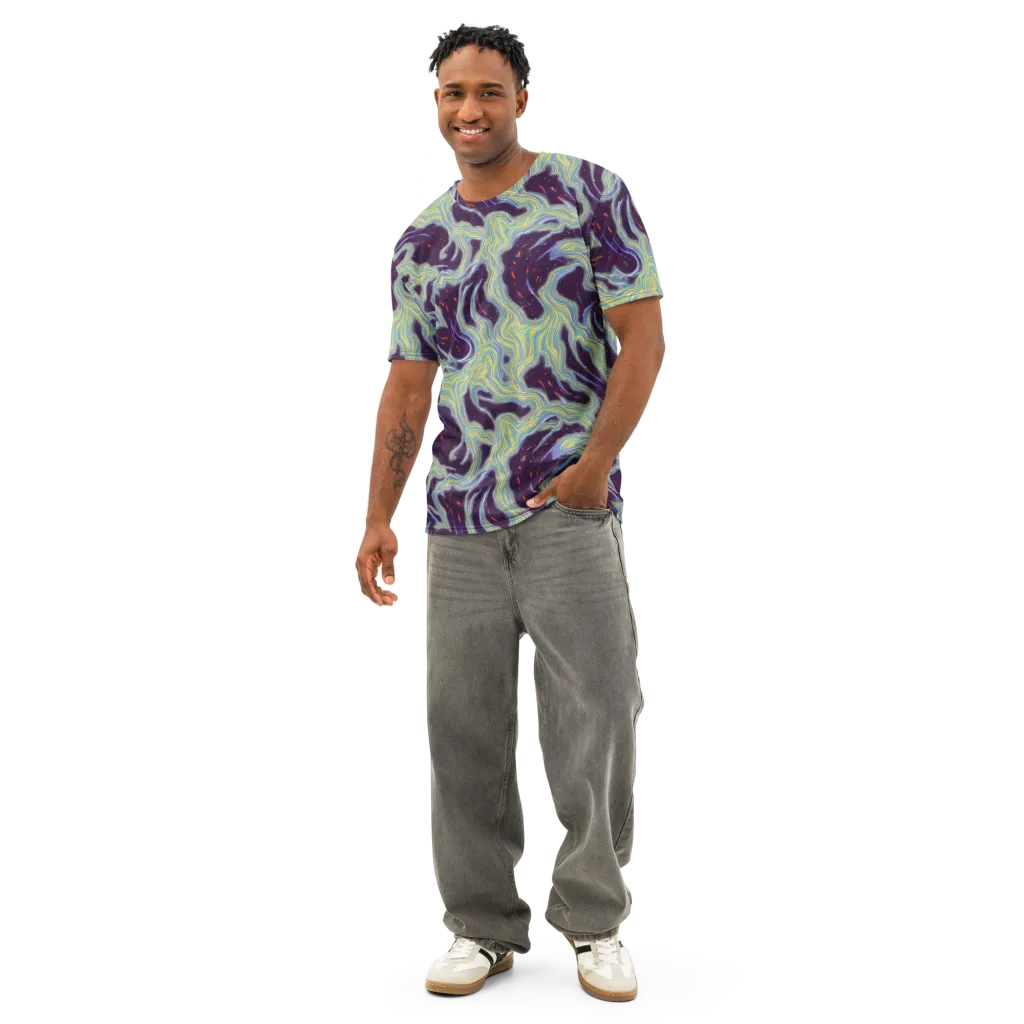 Celestial Tides on Men's Cotton Crew Neck T-Shirt — Front