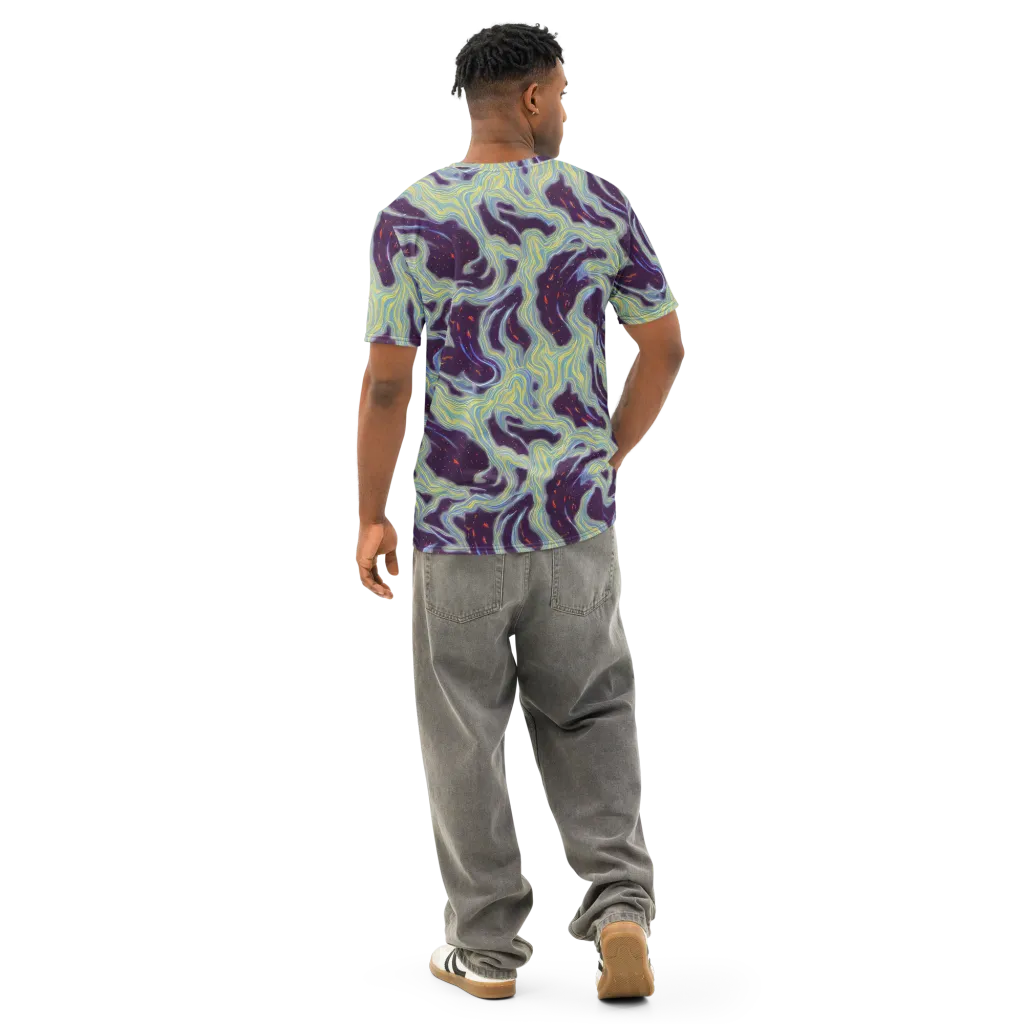 Celestial Tides on Men's Cotton Crew Neck T-Shirt — Back