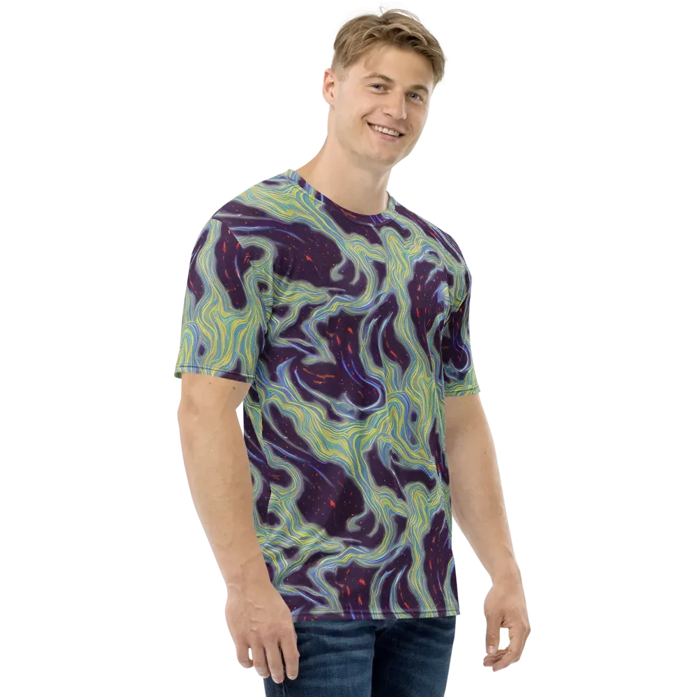 Celestial Tides on Men's Crew Neck T-Shirt — Right