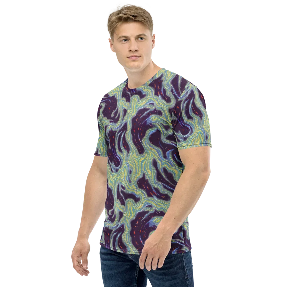 Celestial Tides on Men's Crew Neck T-Shirt — Left