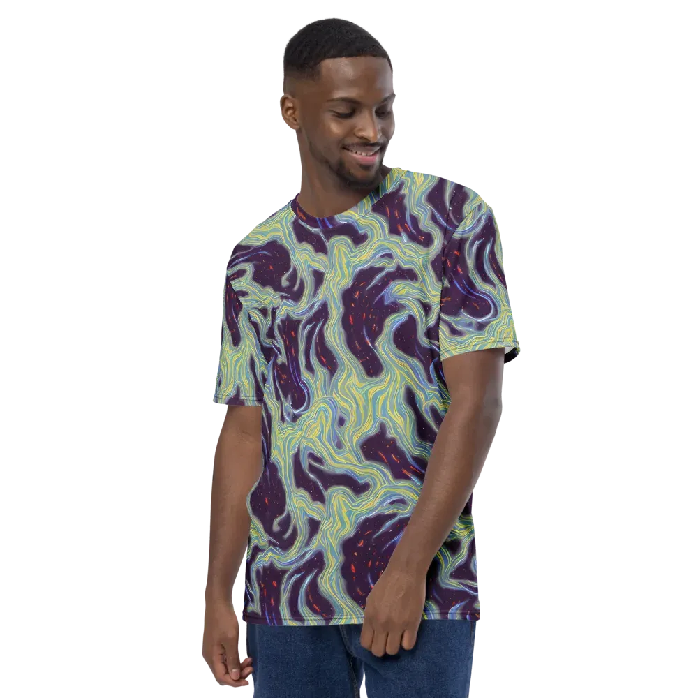 Celestial Tides on Men's Crew Neck T-Shirt — Left