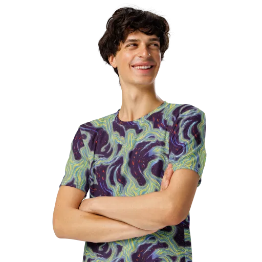 Celestial Tides on a Men's Crew Neck T-Shirt