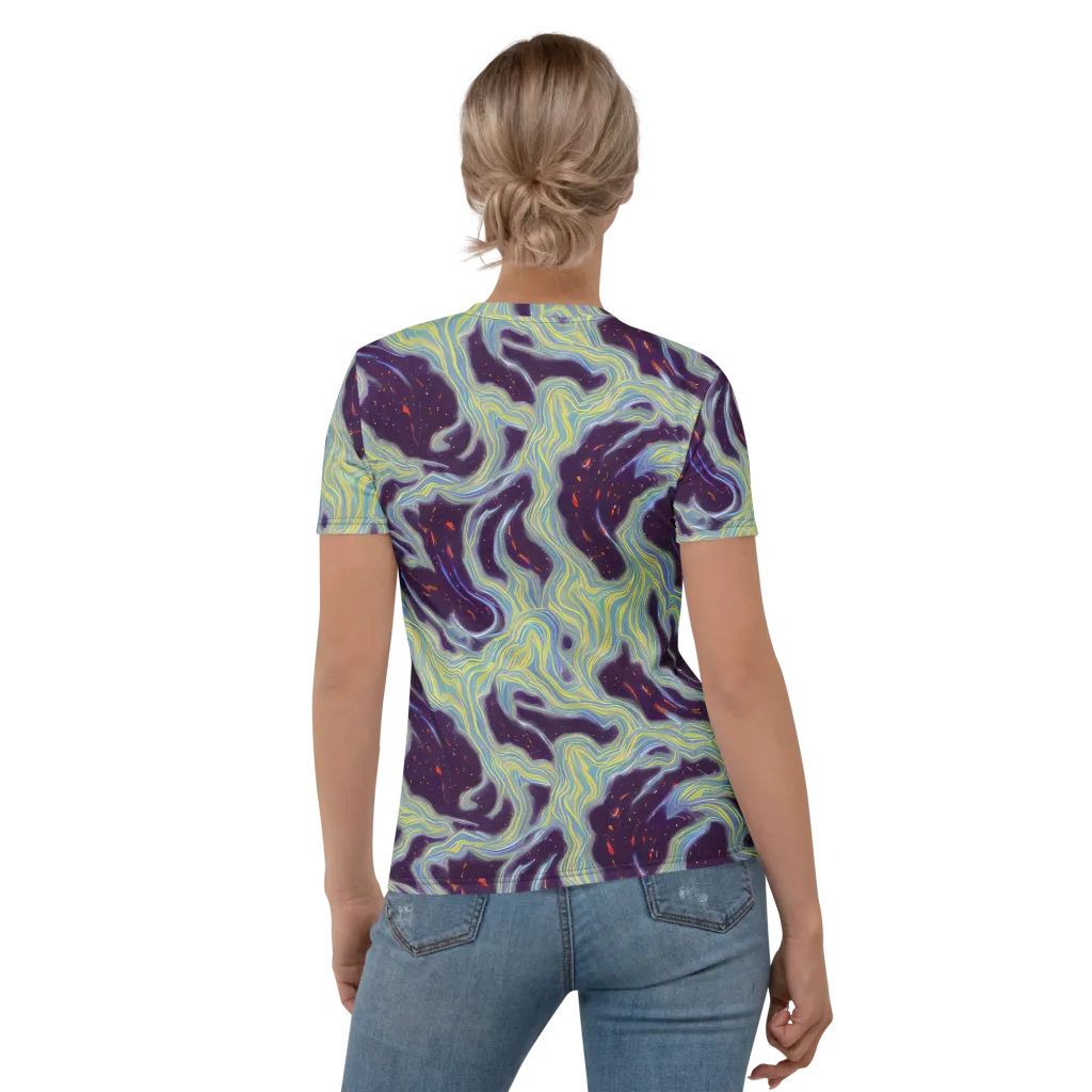 Celestial Tides on Women's Crew Neck T-Shirt — Back