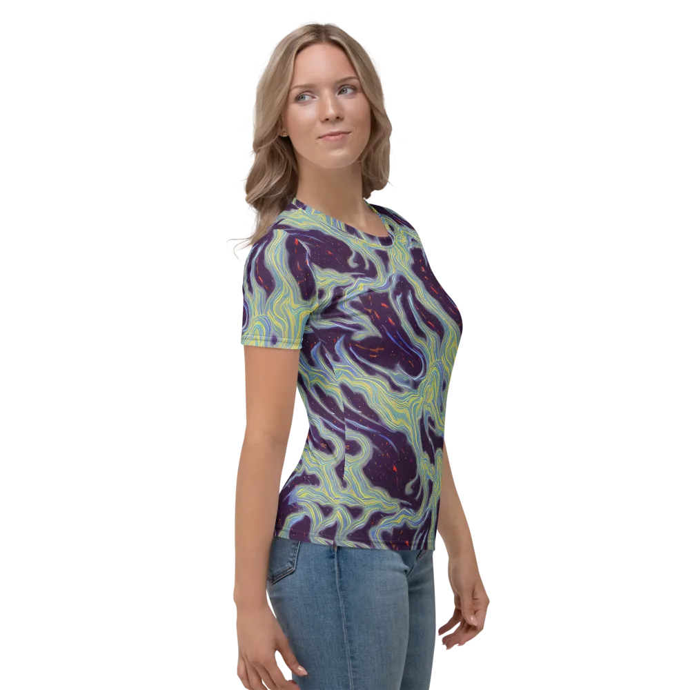 Celestial Tides on Women's Crew Neck T-Shirt — Right