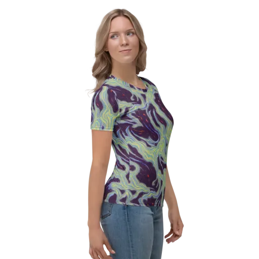 Celestial Tides on a Women's Crew Neck T-Shirt