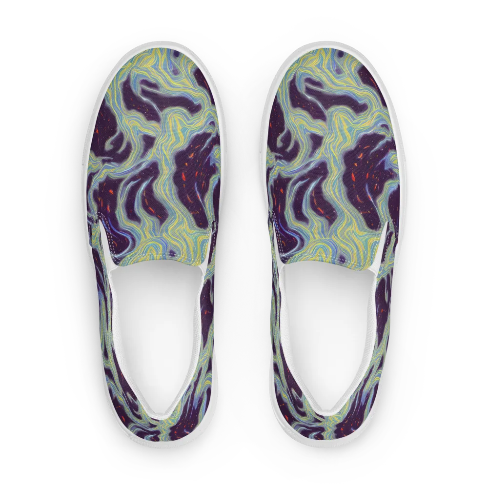 Celestial Tides on Men's Slip-On Canvas Shoes — Front