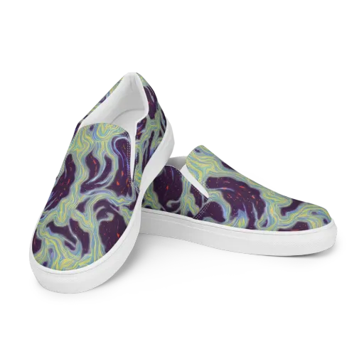 Celestial Tides on a Men's Slip-On Canvas Shoes