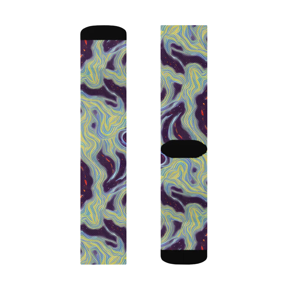 Celestial Tides on Socks — Left Sock