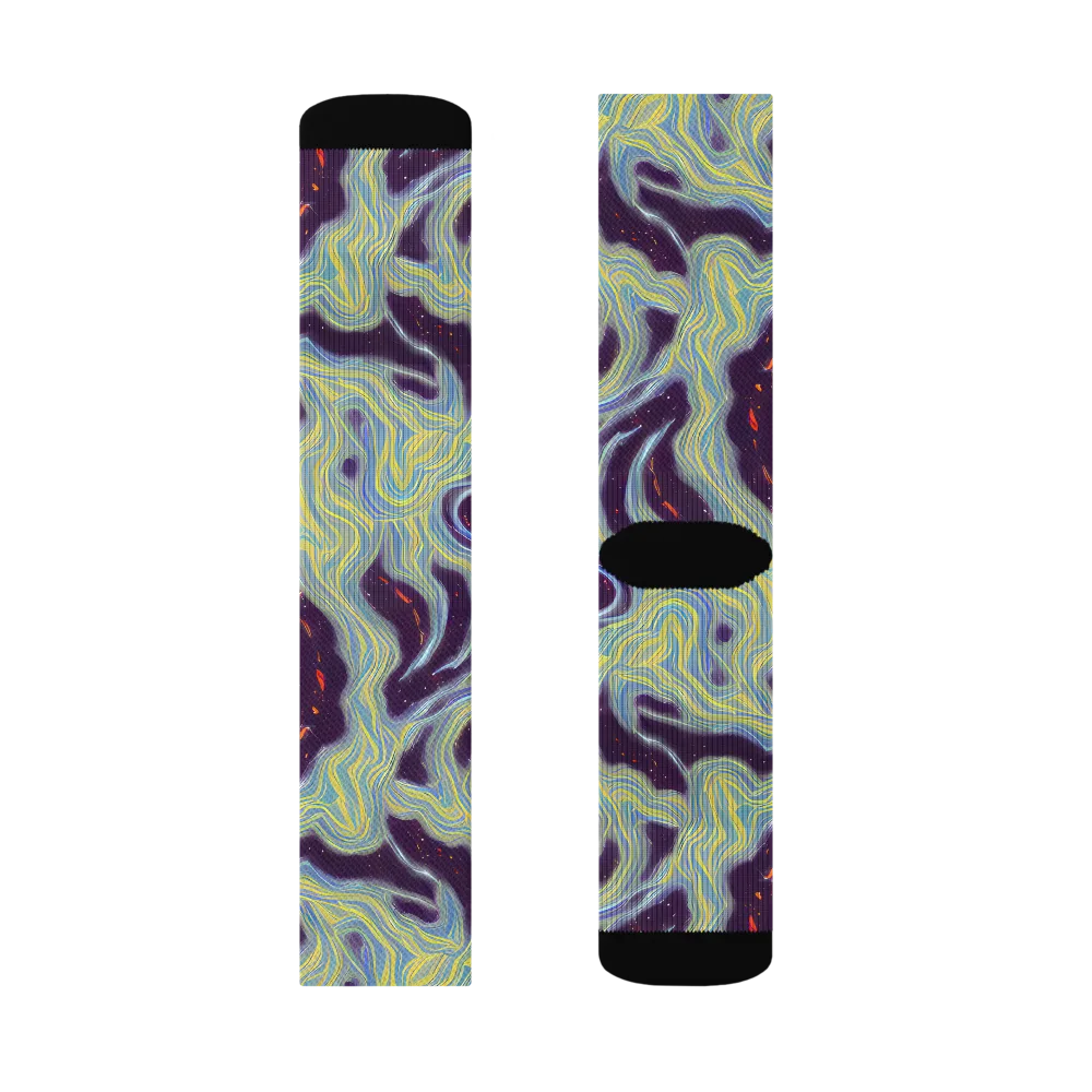 Celestial Tides on Socks — Right Sock