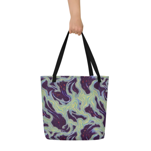 Celestial Tides on a Large Tote Bag W/ Pocket