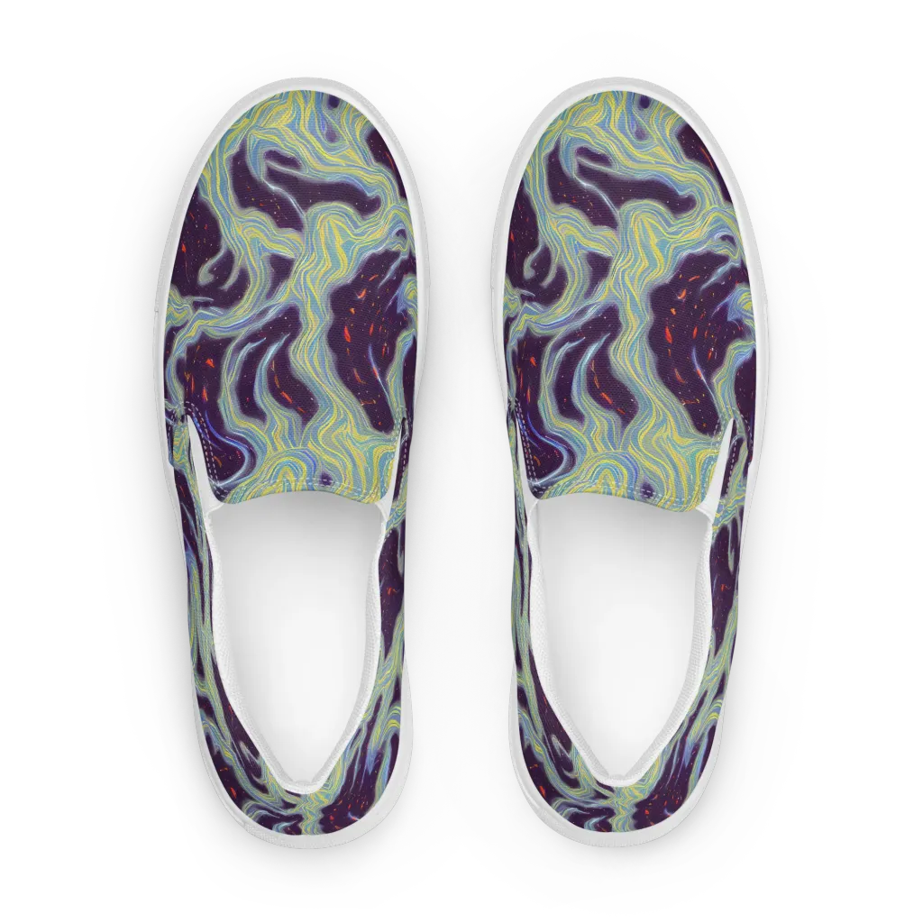 Celestial Tides on Women's Slip-On Canvas Shoes — Front