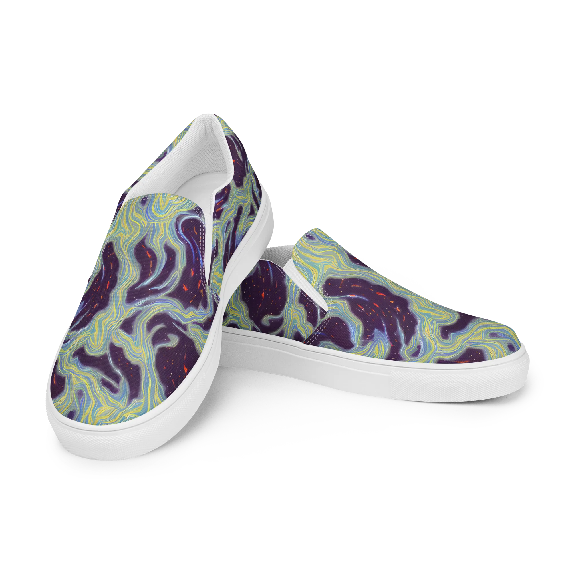 Celestial Tides on Women's Slip-On Canvas Shoes — Left Front