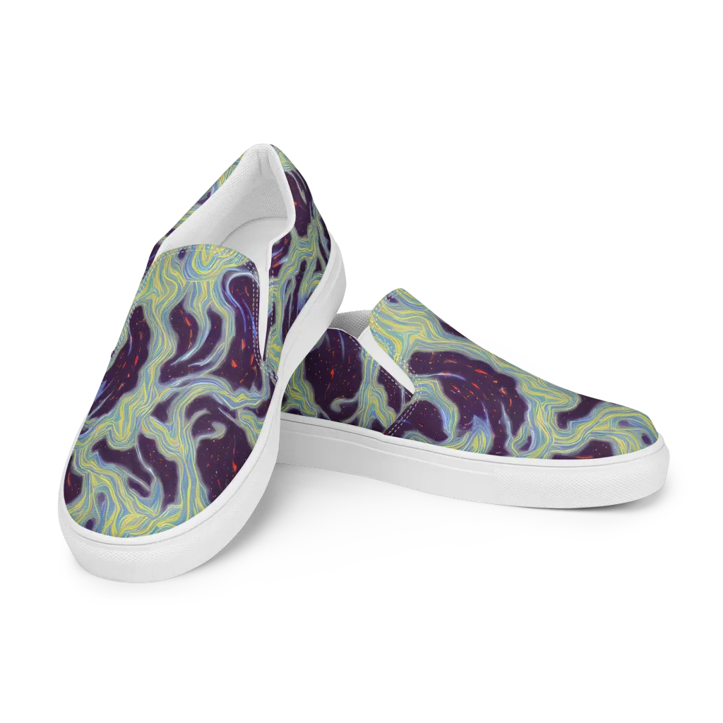 Celestial Tides on Women's Slip-On Canvas Shoes — Left Front