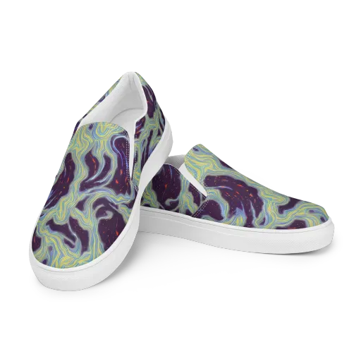 Celestial Tides on a Women's Slip-On Canvas Shoes