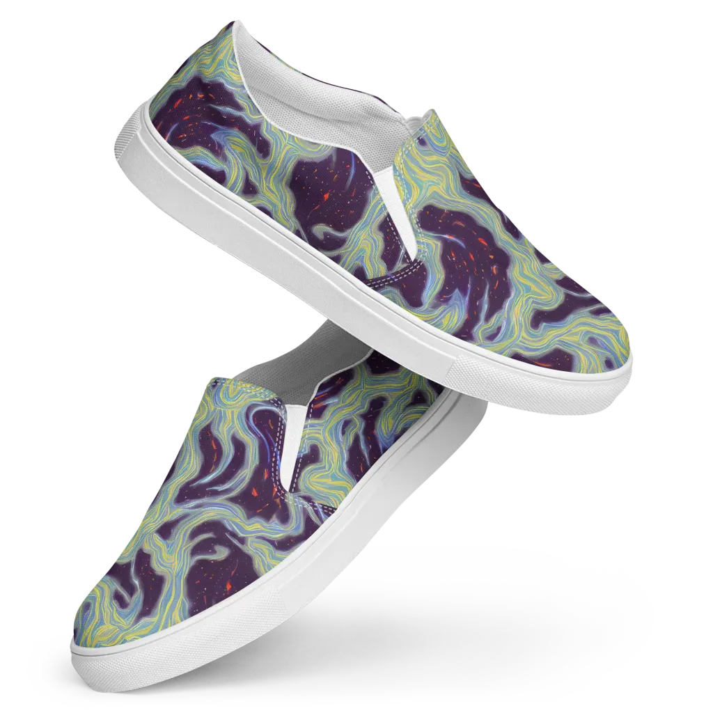 Celestial Tides on Women's Slip-On Canvas Shoes — Front