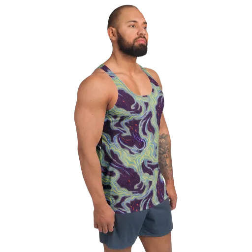 Celestial Tides on a Men's Tank Top