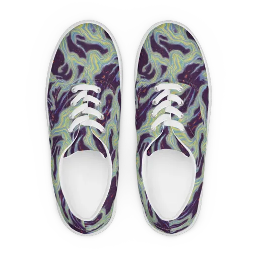 Celestial Tides on a Men's Lace-Up Canvas Shoes