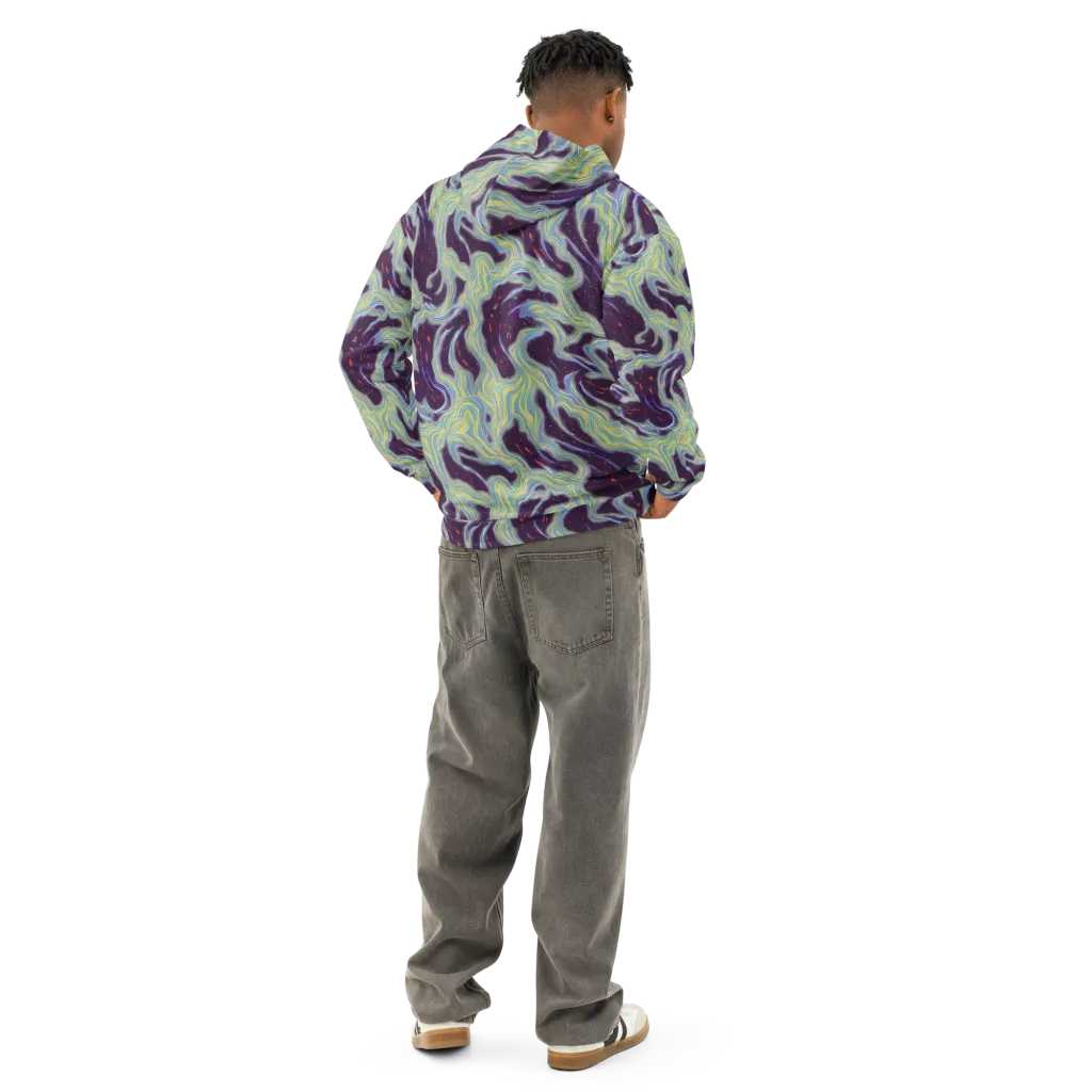 Celestial Tides on Cotton Hoodie — Back