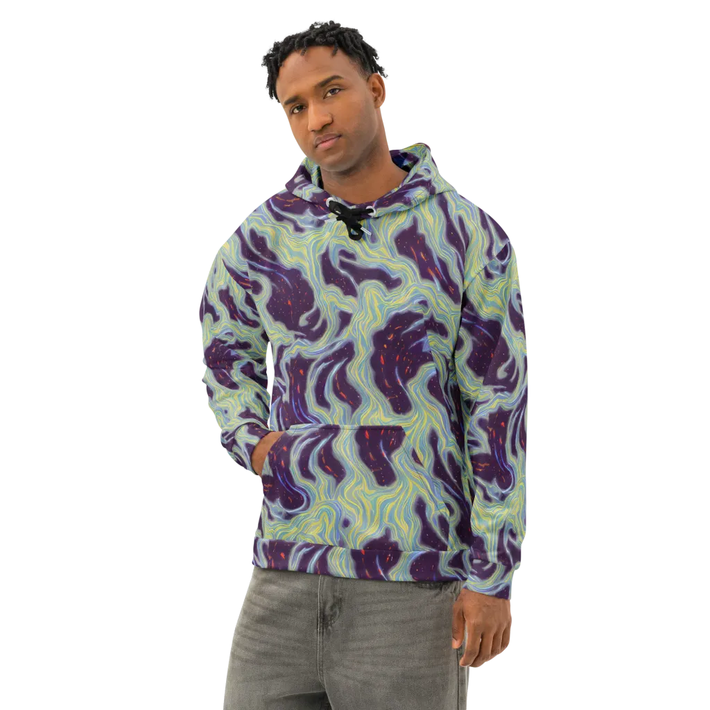 Celestial Tides on Cotton Hoodie — Left Front