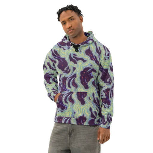 Celestial Tides on a Cotton Hoodie