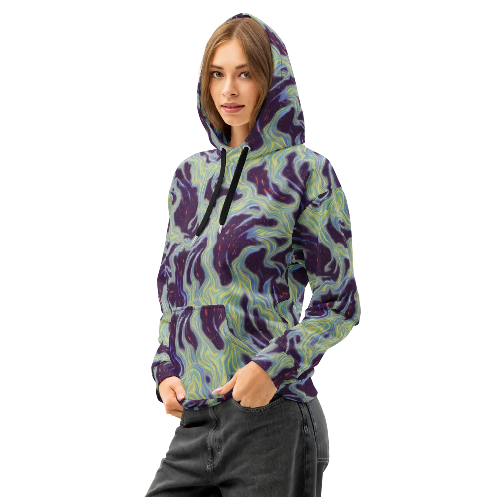 Celestial Tides on Cotton Hoodie — Left Front